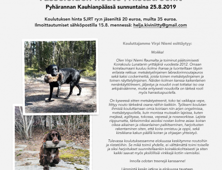Nouto-/riistatreenit Pyhärannan Kauhianpäässä 25.8.2019